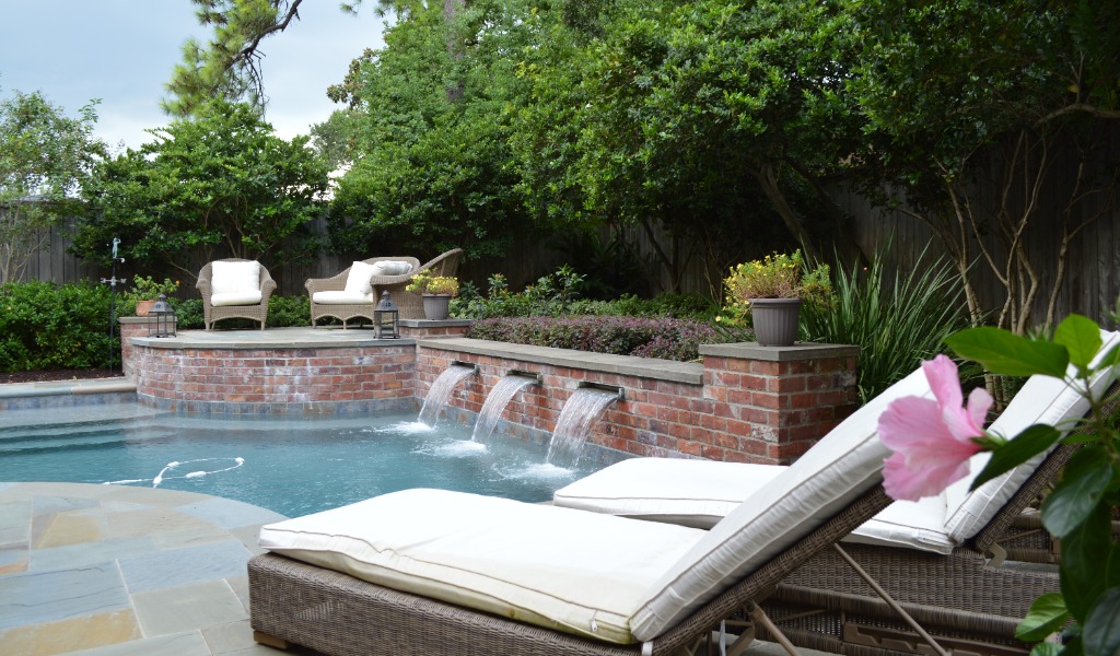 A custom designed swimming pool in Houston, Texas.