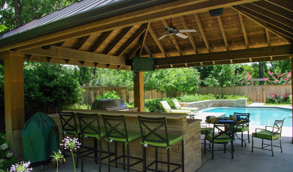 Outdoor kitchen custom designed for a client in Houston, Texas